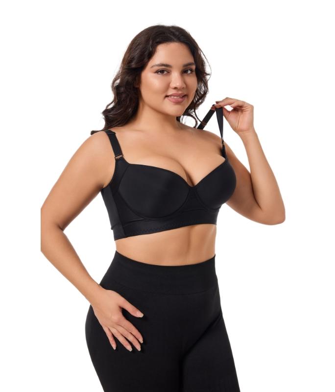 Product Introduction of [Curlady]Back Smoothing Bra PushUp Plus Size Bra HideBack Fat NoUnderwear Simple Wireless3/4Coverage Comfort Seamless Bra 4