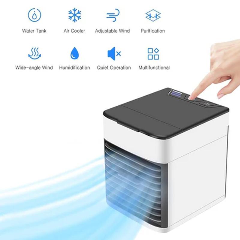 YORKSHIRE HOMEWARE Mini Air Conditioning Unit Desktop Cooling Fan Low Noise Cold Water Portable Adjustable 3 Speed Home Cooler With LED Night Light Ideal For Office Tent Bedroom 4