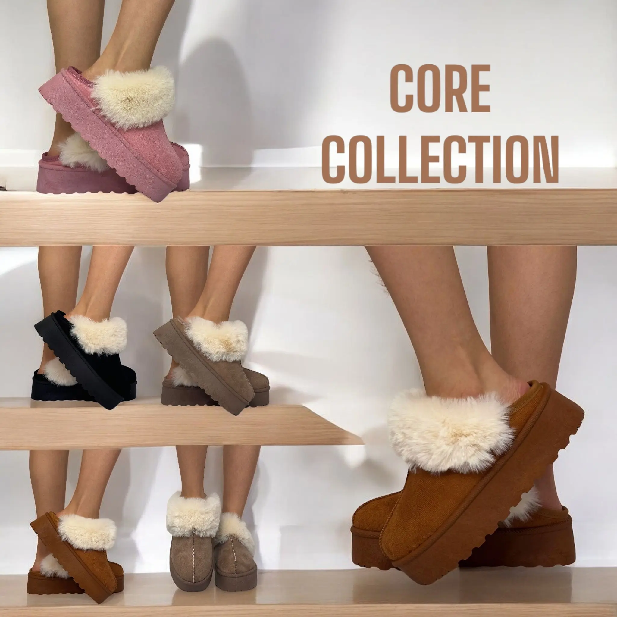 WOMENS LADIES COMFY FLUFFY FAUX FUR PLATFORM SLIPPERS MULES SHOES Walking Shoes Girl Footwear Flipflop Slide Comfort