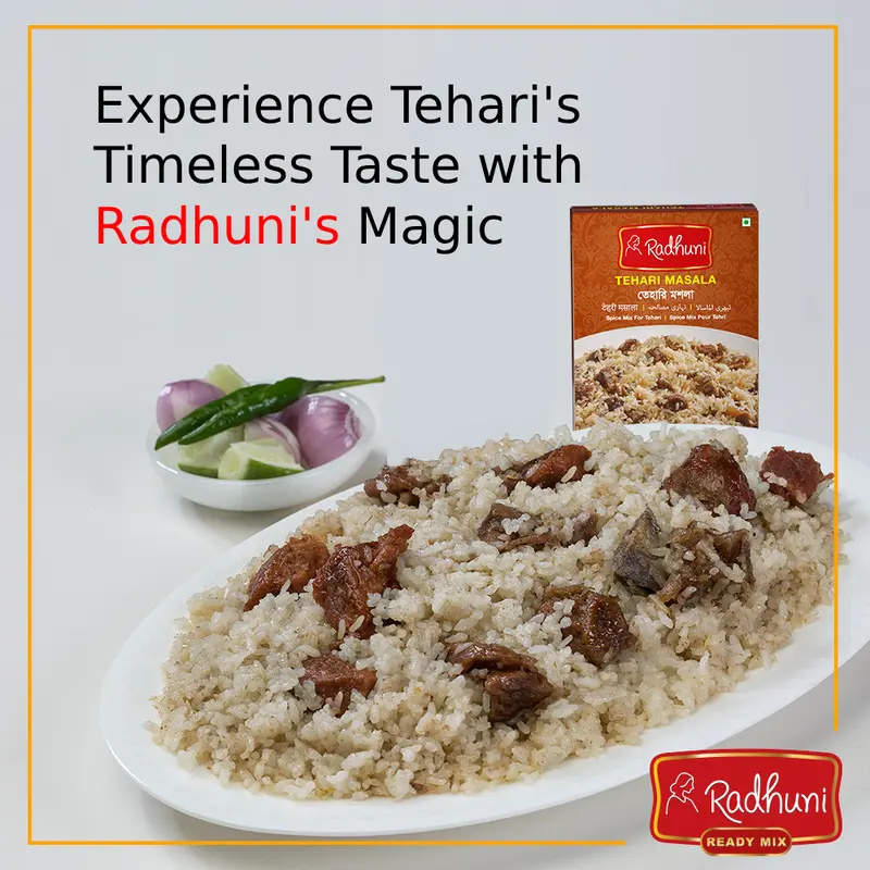 Radhuni Tehari Masala 45gm pre-mixed easy cook spice and masala packet 1