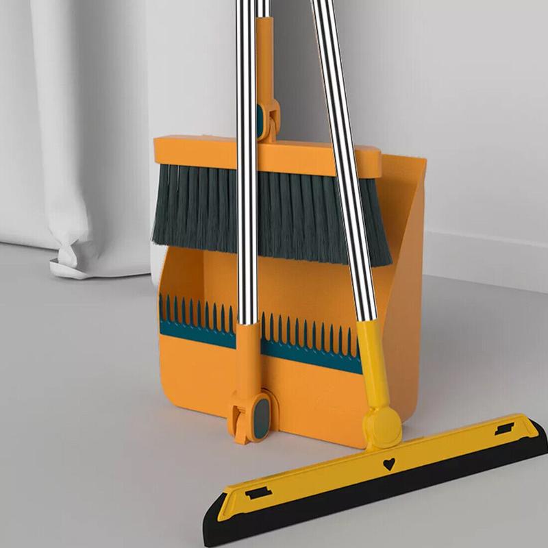 Product Introduction of Long Handled Dustpan and Brush Set Strong Metal Handle Dust Pan & Broom Sweeper Cleaning Collapsible 9