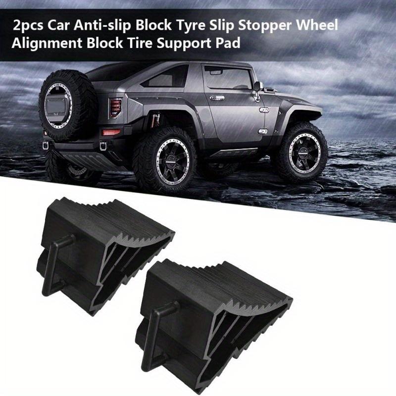 2pcs Anti-Slip Car Tire Support Pad Wheel Alignment Block Tyre Slip Stopper 4