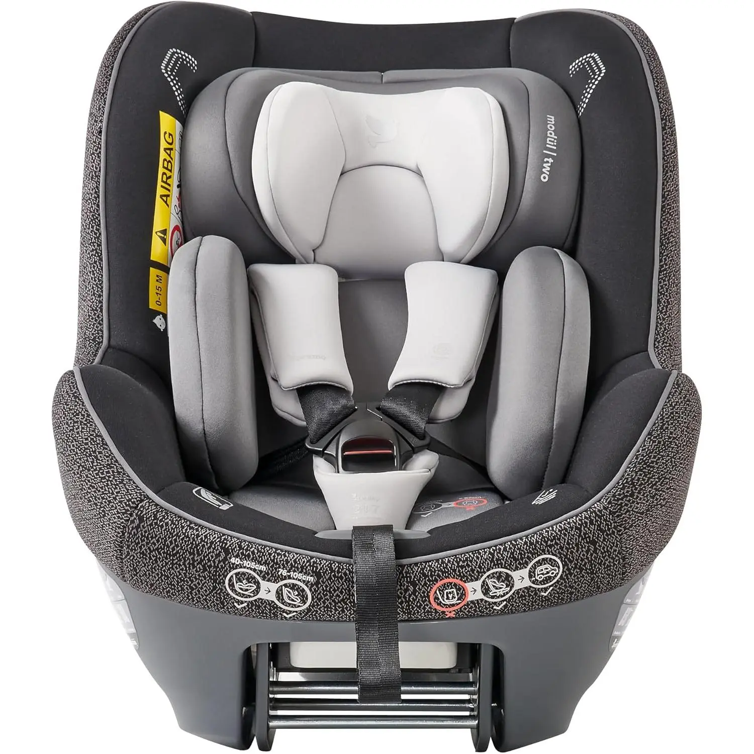 Apramo Rotating Car Seat (When Used in Conjunction with Modül Hub-Fix), Modül Two i-Size Baby & Toddler Car Seat for Children Height 40-105 cm Age 0-4 Years Approx.