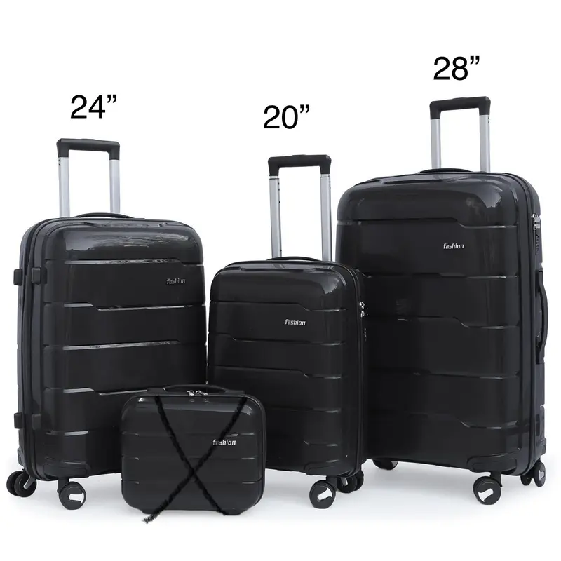 2 colour luggage travel bags suitcase unbreakable suitcase baggage hard shell 8 wheel 0