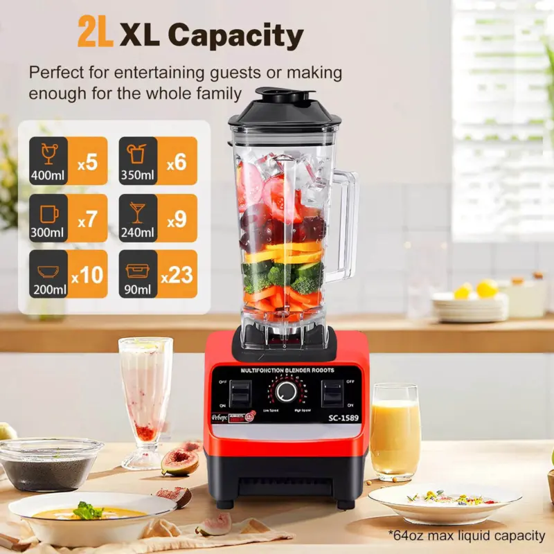 Commercial 6Blade Blender Food Mixer Processor Juicer Ice Crusher Smoothie Maker 4