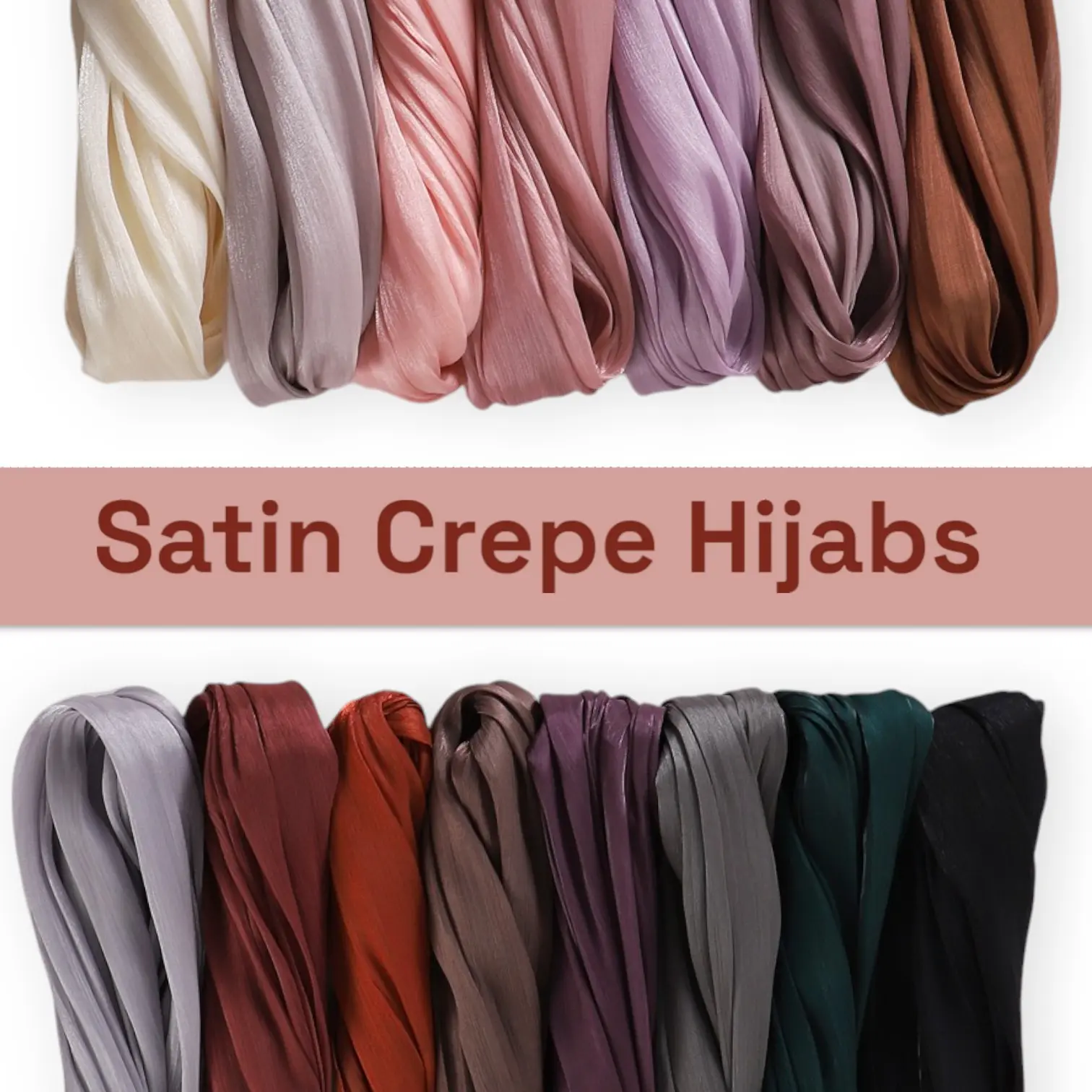 Satin Crepe Scarf Hijabs - Lightweight, Bright, Shimmer, and Lustre scarves women