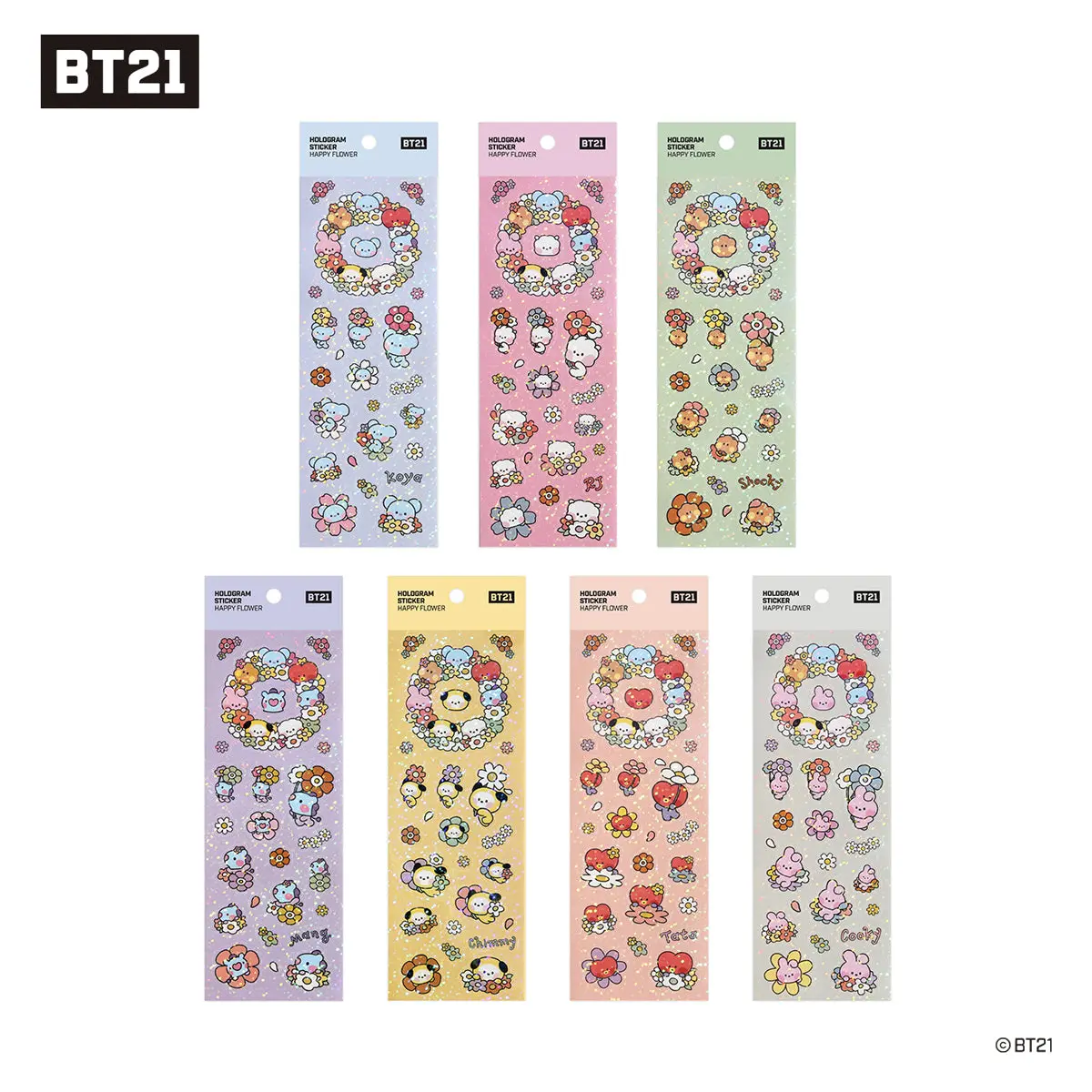 BT21 Minini Happy Flower Hologram Sticker