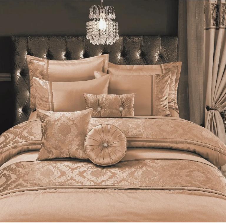 Shope Zone Casablanca Embroidery Duvet Cover Set, Bedspread + Shams, Cushions 3