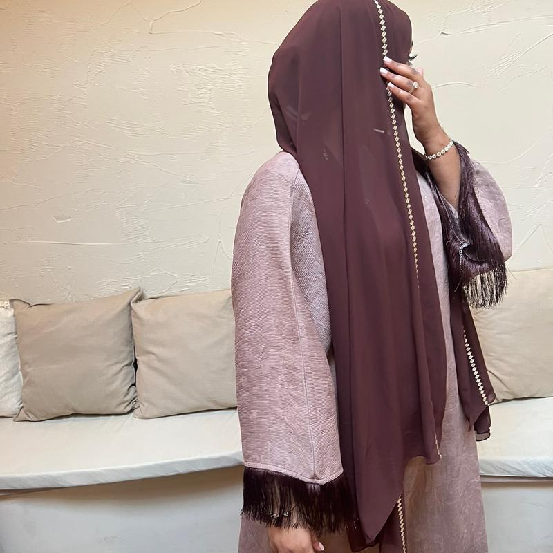 Brown Glitter Kaftan Abaya 3