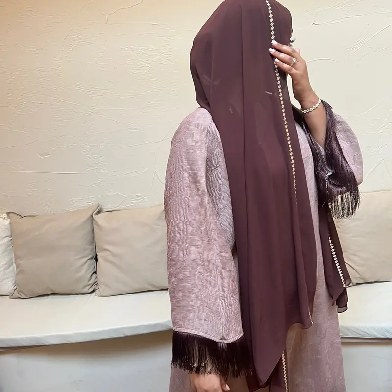 Brown Glitter Kaftan Abaya 3