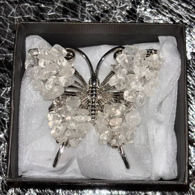 Prettiest crystal chips butterfly ornament 7cm 1pc 6