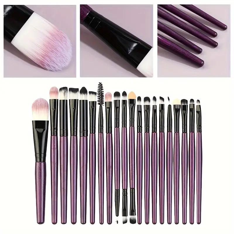 20-pcs Luxe Selfridges Makeup Brush Set - Hypoallergenic Nylon Bristles, ABS Handle, Professional & Beginner Kit for Foundation and Blush thick makeup brush brash 2