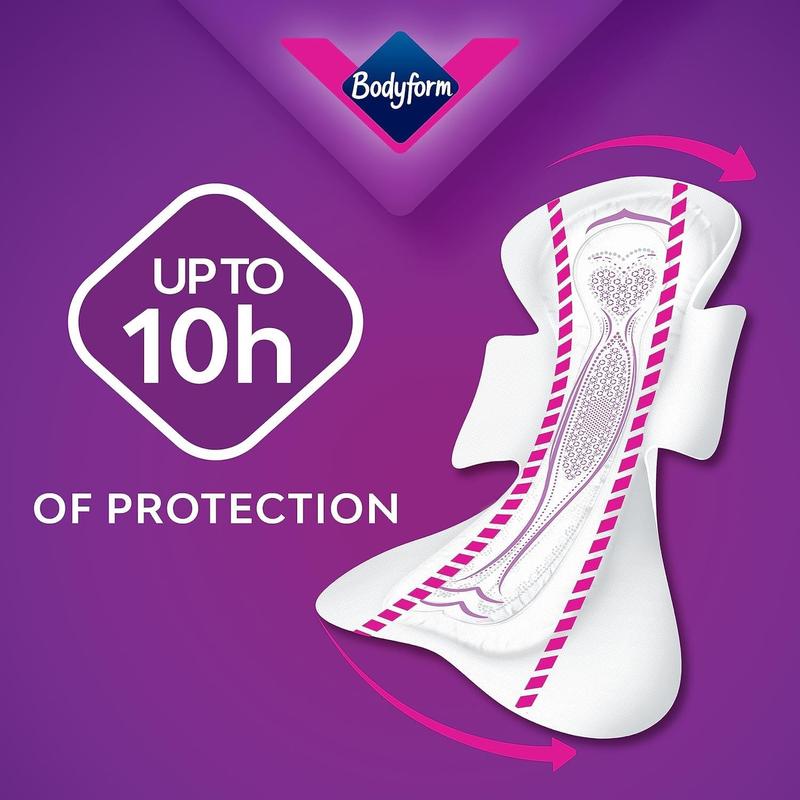 Body Form 10 Ultra Sanitary Towels with Wings Pack of 6, 60 (10 x6 Packs) Perfume Free Period Pads, Normal Flow Cour-V Ultra with Caliko Period Tracker 2