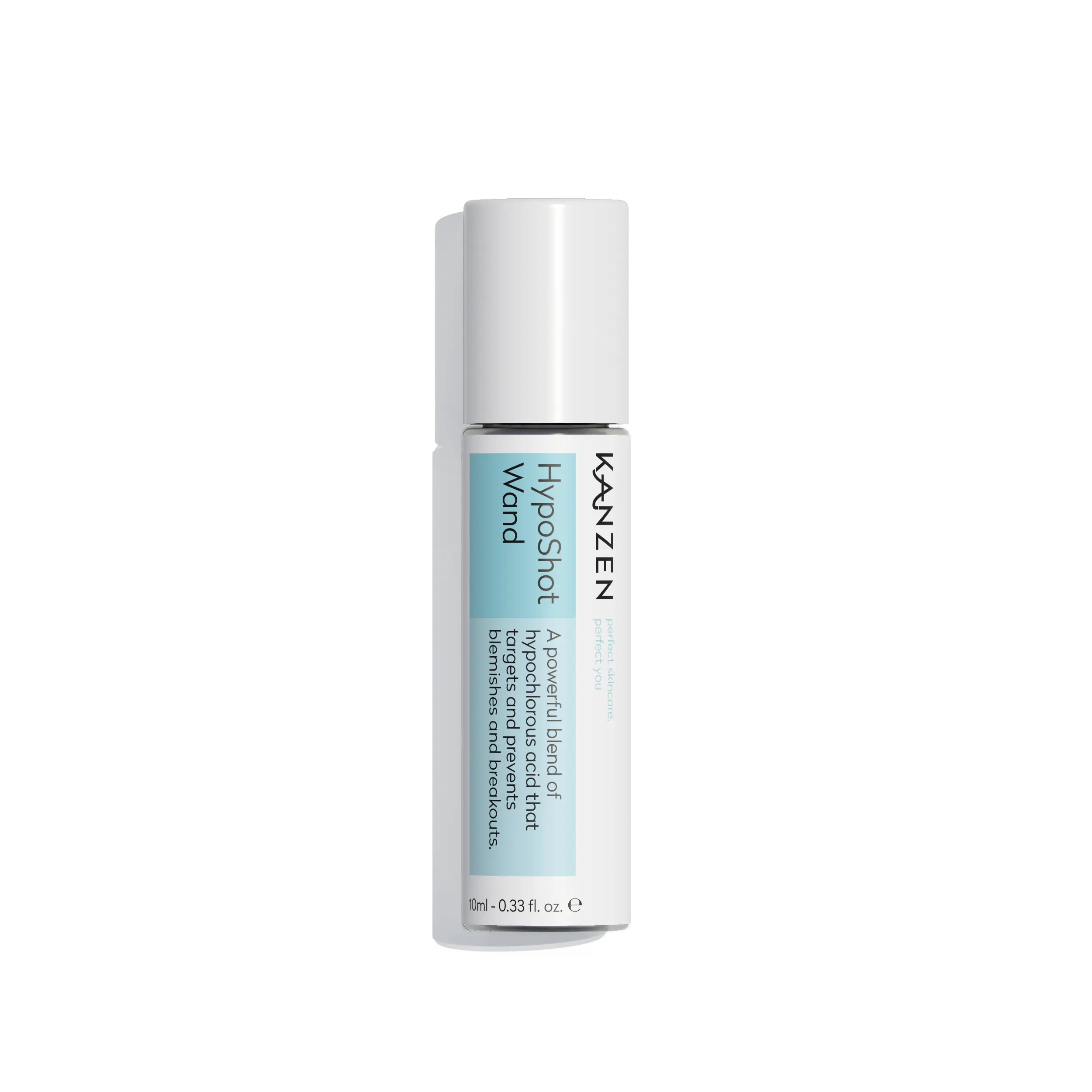Kanzen Skincare HypoShot Wand 10ml | 0.03% Hypochlorous Acid Acne Care Roller | Suitable for Sensitive Skin and Alcohol Free. Gentle on Skin and Soothing