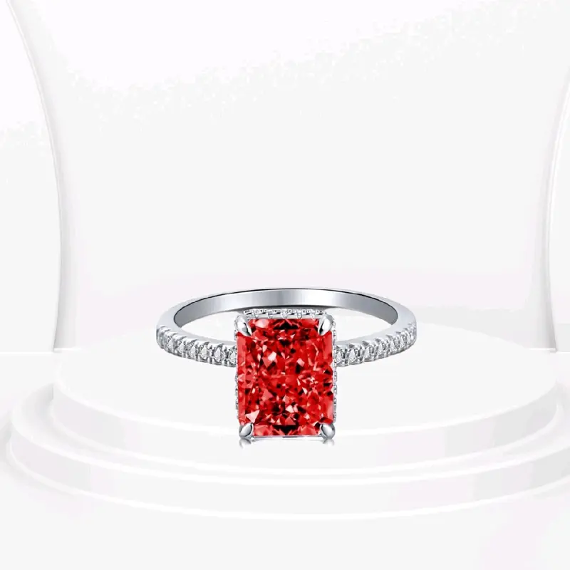 Monaco 925 sterling silver ring pink engagement 3