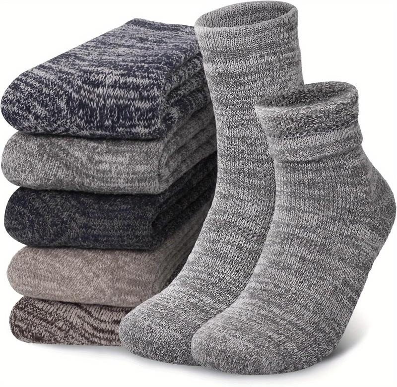 Product Introduction of 5 Pairs of Men's Heavyweight Wool Thermal Socks - Thick & Warm Crew Socks for UK Sizes 7-11, Perfect Gift for Winter 6
