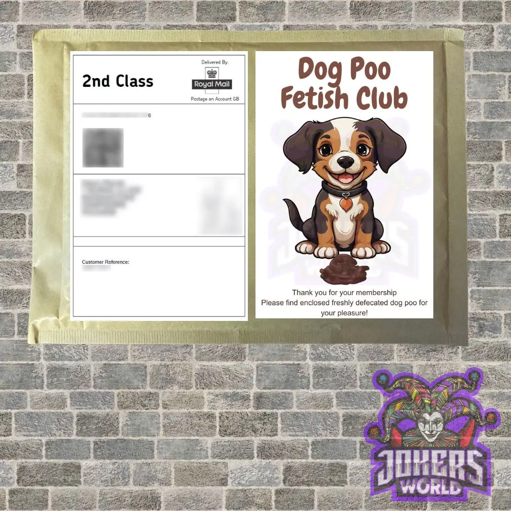 Dog Poo Club Prank Mail - Sent By Post Direct - Family Joke Novelty Birthday Postal Gift Funny and Embarrassing Moment