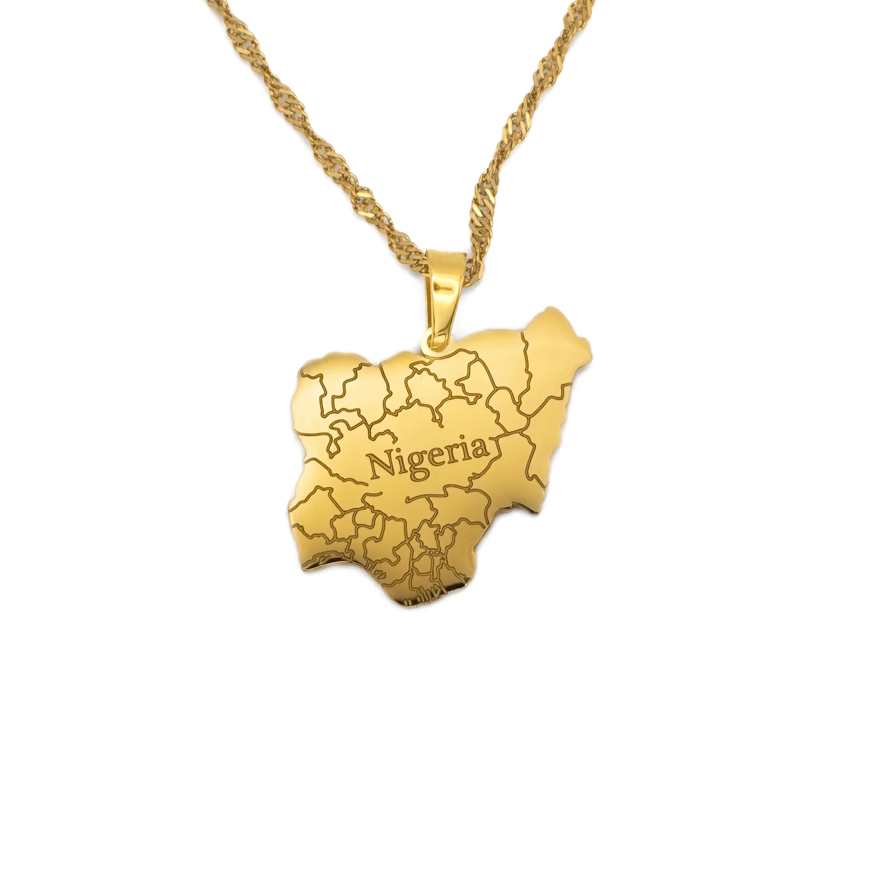 Nigeria Map Necklace