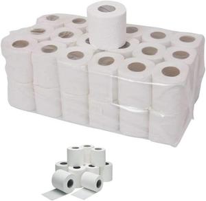 Bulk Pack of 36 White 2 Ply Embossed Economical Toilet Tissue Rolls - Wipes Wipes flushable balcony toilet paper & wipes