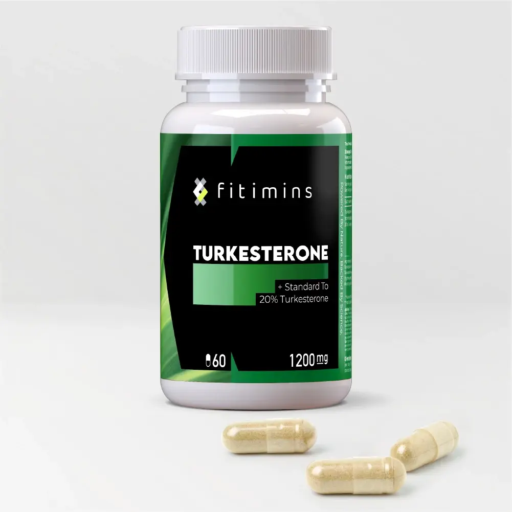 Fitimins Turkesterone 1200mg – Muscle Support & Energy Boost, 60 Veg Capsules, Made in UK