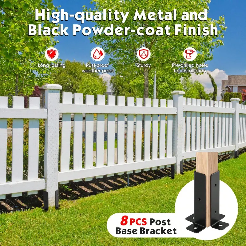 Product Introduction of Versatile 8 - Piece Deck Post Anchor Set: Perfect For Multiple Post Sizes, Heavy - Duty Repair Solution 8