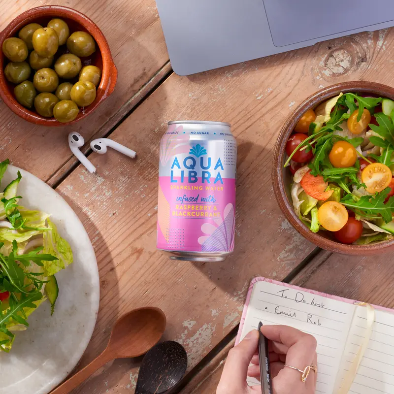 Aqua Libra Raspberry & Blackcurrant Infused Sparkling Water 24 pack of 330ml cans Fruit Beverage 5