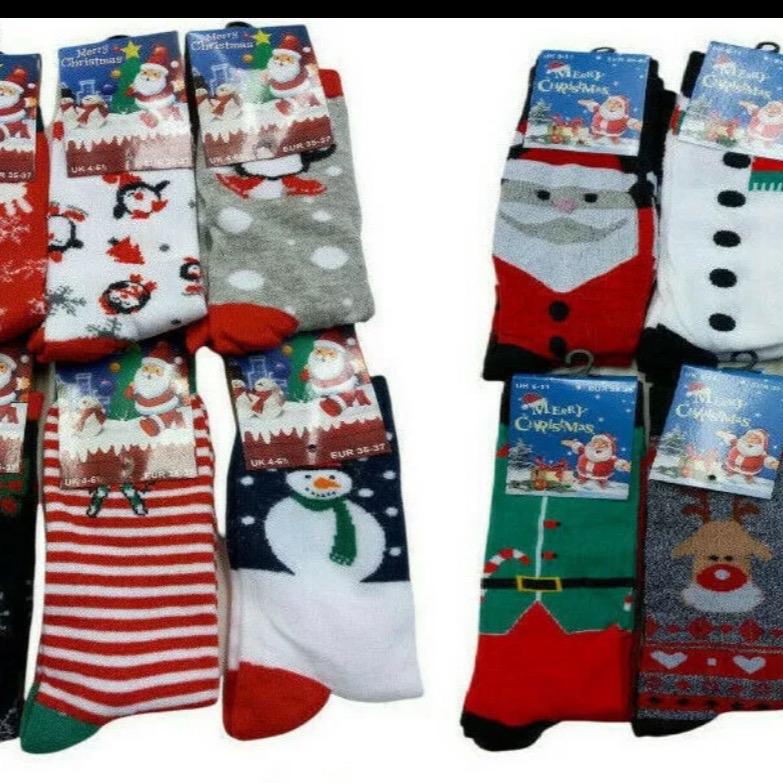 Menswear - 12 Pairs of Santa Festive Christmas Cotton Rich Novelty Xmas Socks for Men - Man 1