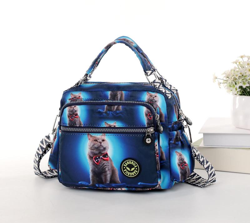Like a Boss Cat Flies Cross Body Satchel Travel Bag 0