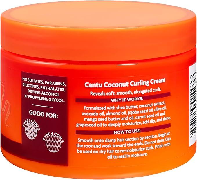 Product Introduction of Cantu Coconut Curling Cream 340g - Nourishing Formula for Soft, Bouncy Hair - Haircare, Gel Frizz Moisture Moisturizer Hydrating 5