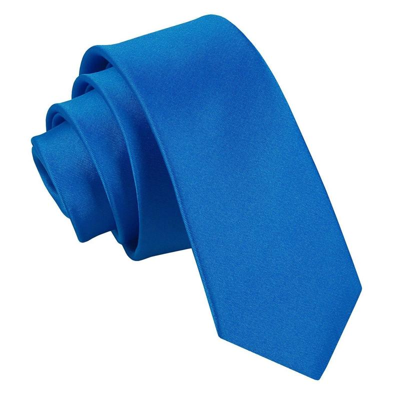 DQT Plain Satin Men's Skinny Tie Perfect for Weddings Formal Attire Special Occasions 4