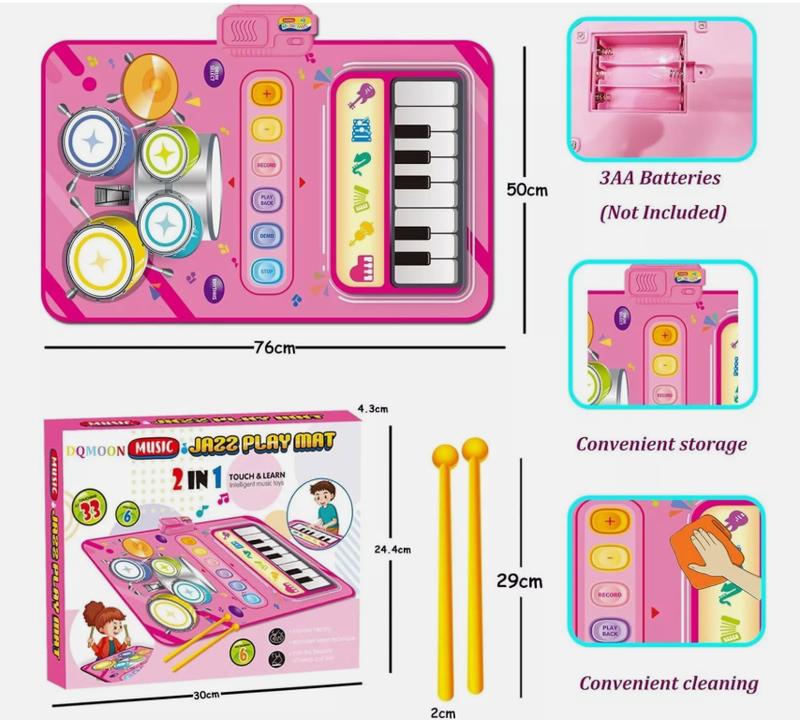 Musical Mat Toys for 3 Year Old Girls Educational Music Toy Music Dance Keyboard 6