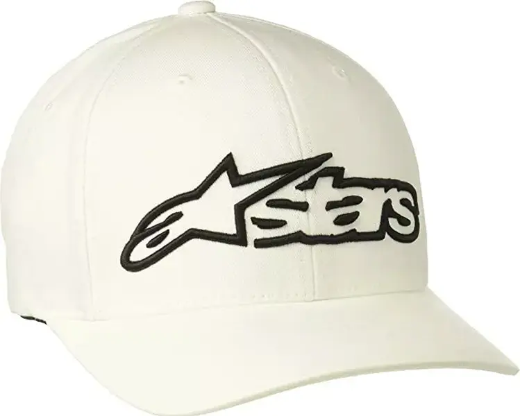 Alpinestars Blaze Hat Flexfit Cap Baseball Hat Casual Racing -White/Black