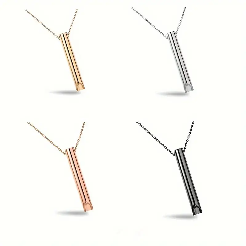 Anxiety Relief Necklace, Mindful Breathing Necklace for Stress & Anxiety Relief, Portable Stress Relief Mindful Necklace Set, Durable Stainless Steel Necklace for Anxiety Relief, Stress Relief Relaxation Gift for Unisex breathing  necklace necklace 1