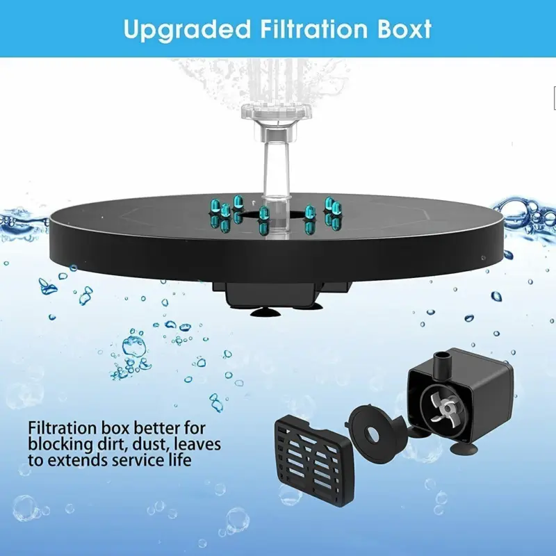 Solar Powered Fountain Water Feature Pump 16CM Garden Pool Pond Aquarium 8LED UK 5