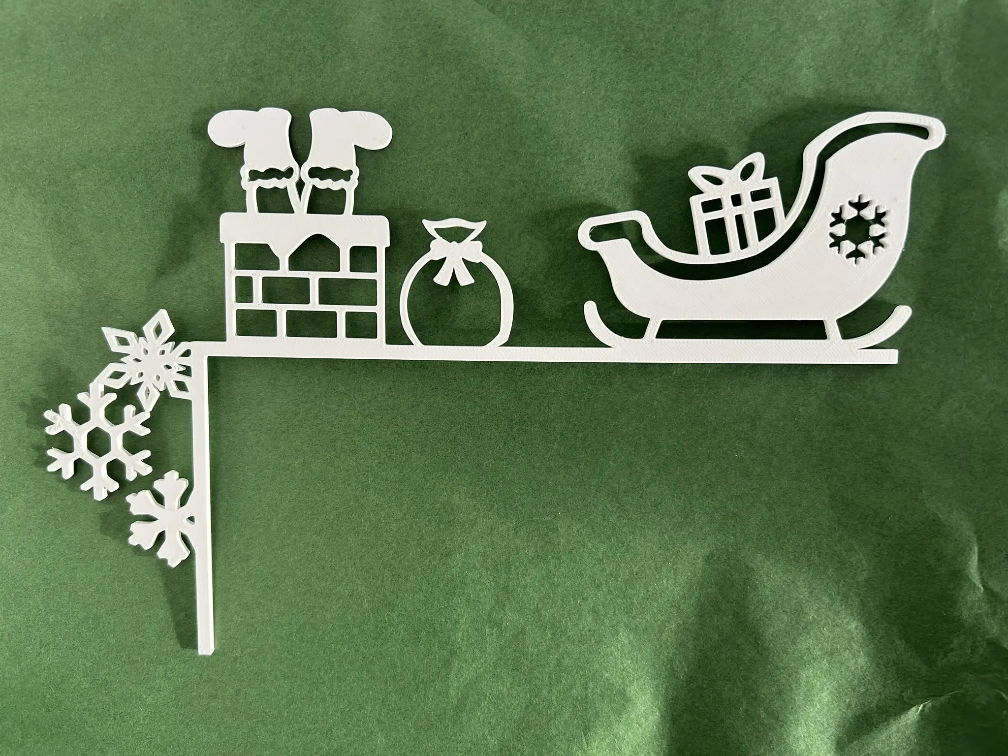 Festive Holiday Door Frame Accent - 3D Printed Santa Sleigh, Santa stuck Christmas Decor Decoration Gift Ornaments