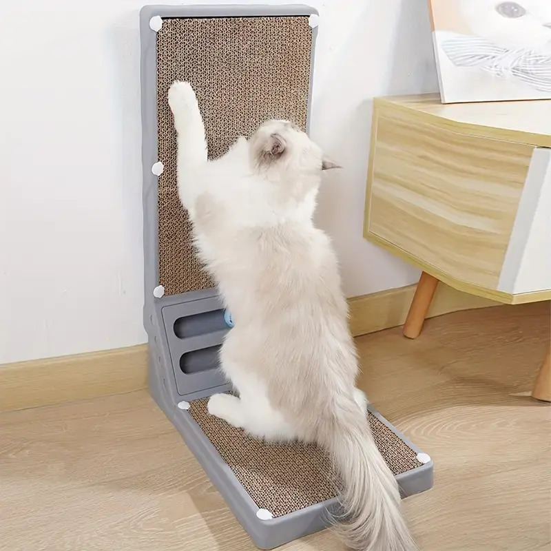 Smoky Grey Large 60*40*25cm Cat Scratching Post Scratcher Tree with 2 Bell Ball Toy Playing Toy Pet Centre Climbing Scratching Post Indoor kitten  bed cat  furniture