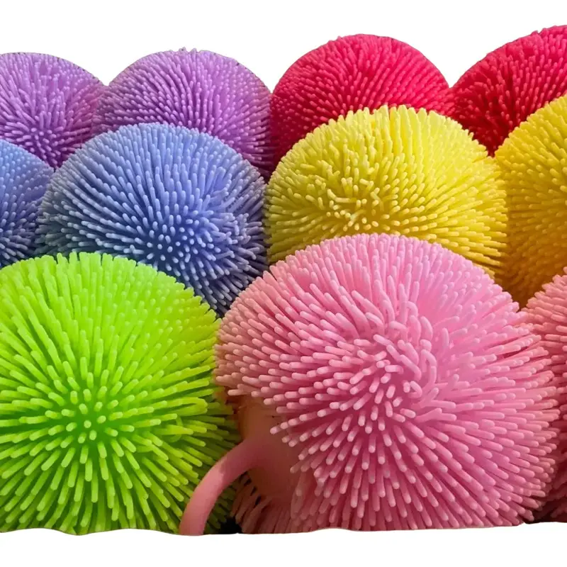 Flashing jiggly 8cm fidget sensory hairy ball stress relief toy 5