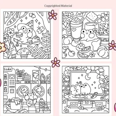 Froggy Days: A Kawaii Frog Coloring Book for Kids and Adults: Adorable Frog Adventures in Relaxing, Cute, and Fun Coloring Pages for All Ages 1
