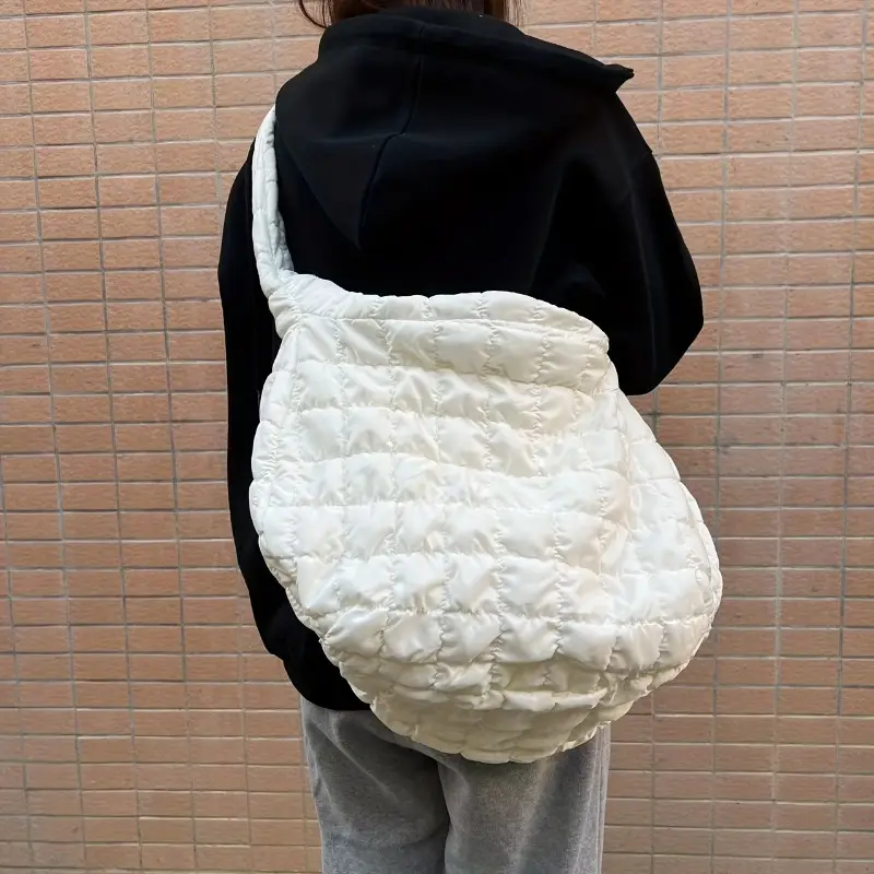 Trendy Plaid Quilted Crossbody Bag, Large Capacity Shoulder Bag, Perfect Messenger Bag For Commuting 7