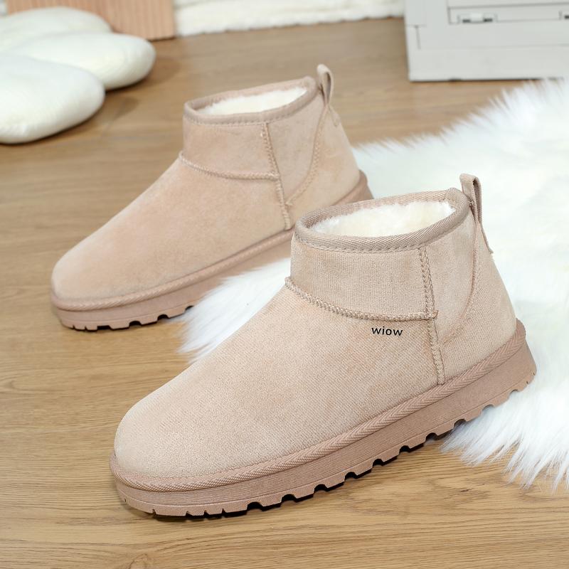 wiow Women's Warm Winter Solid Matching Platform Snow Boots Thick Soles Fashion Casual Female Round Toe Cashmere Warm Lining for Dayliy Shoes Girl Footwear Walking Shoes Comfort Bathroom Arch Autumn 1