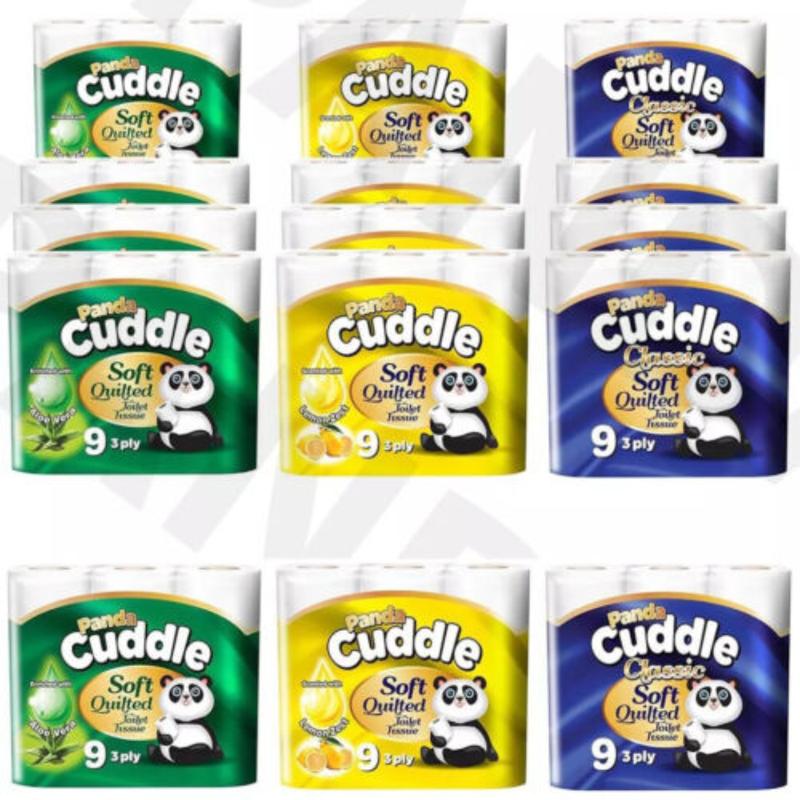 Panda Cuddle Classic | Aloe Vera | Lemon Soft Quilted 3 Ply  lightweight Toilet Tissue Roll bathroom Ultimate Comfort (Pack of 45) cheapest  eco-friendly strong toilet paper & wipes perfumescented 7