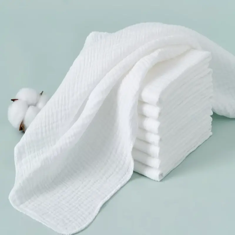 Pack of 12 Large White Muslin Cloth Baby Burping 100% Cotton Squares Swaddle 1