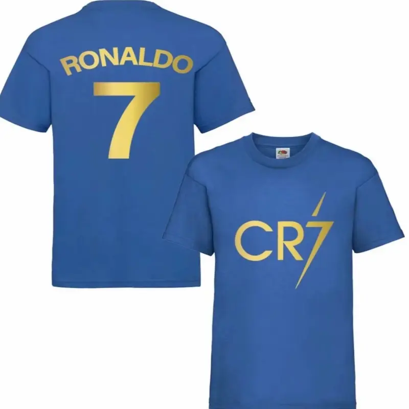 New Ronaldo 7 CR7 T Shirt Kids unisex Football Youtuber GOAT Curve Merch Birthday Gift 2