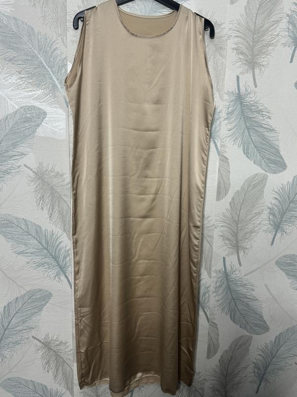 Women's Ladies SleeveLess Slip Dress Silk Satin Material Crew Neck ModestWear WomensWear InnerWear 4