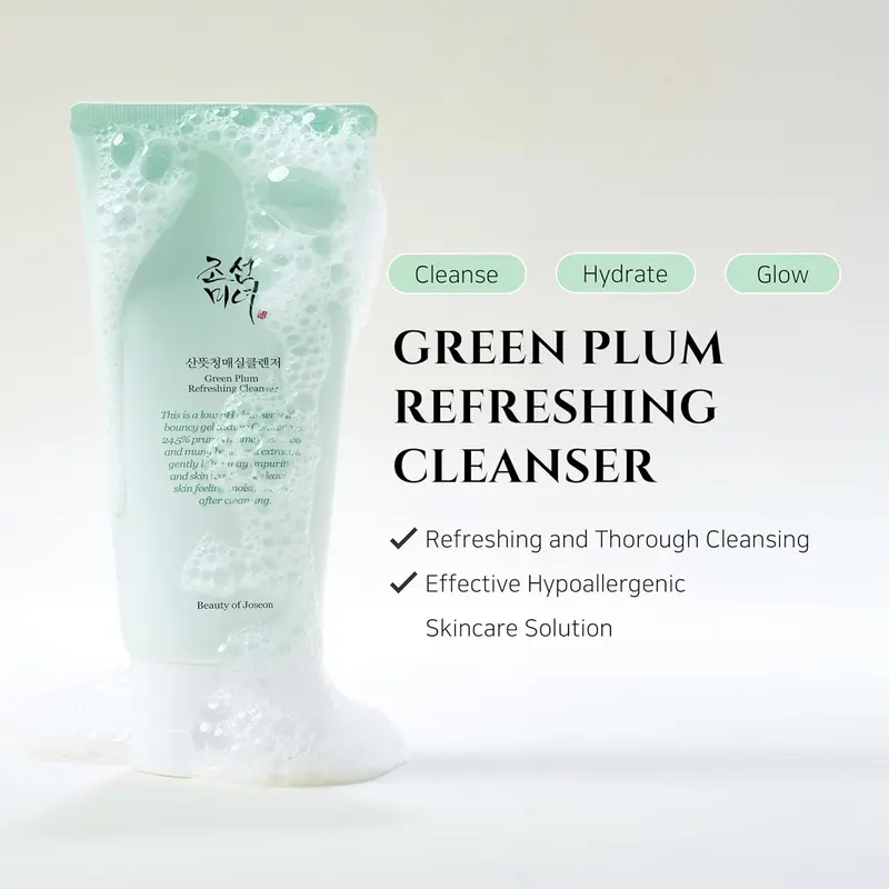 Beauty of Joseon Green Plum Cleanser |Refreshing , Skincare Hydrating for Deep Cleansing & Oil Control | Skin Repair, Purifying & Soothing Formula with Korean Herbal, Moisturizing Facial Gel Ingredients for a Fresh Glow Moisturize (100ml) Comfort Hydrate 1