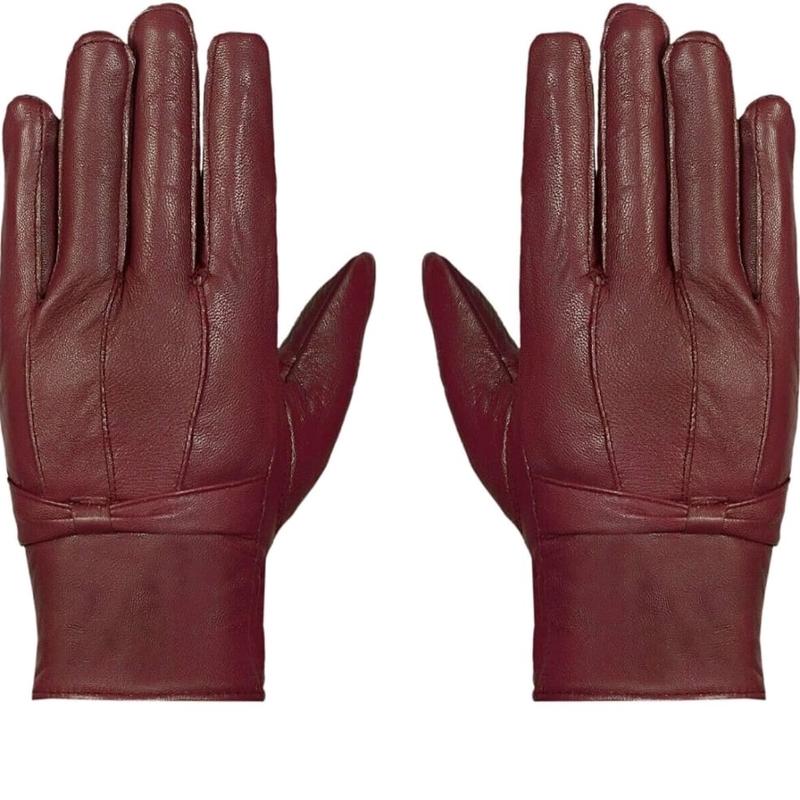 Ladies Genuine Leather Gloves Fleece Lined Warm Winter thermal 4