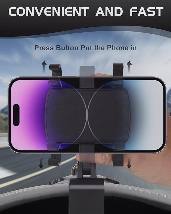 Product Introduction of Car Mobile Phone Holder Car Multifunctional Rotating Car Dashboard Rearview Mirror Navigation Holder 4