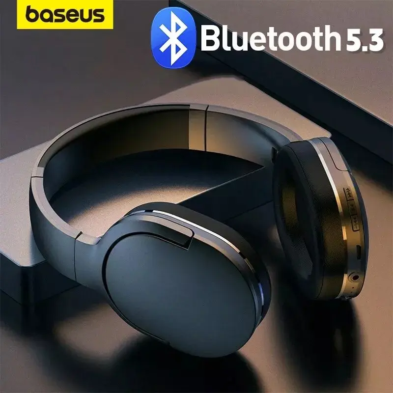 Baseus Wireless Bluetooth 5.3 Headphones Foldable Wireless Over-Ear Earphones Audio Electronic Earbud Headset Folding