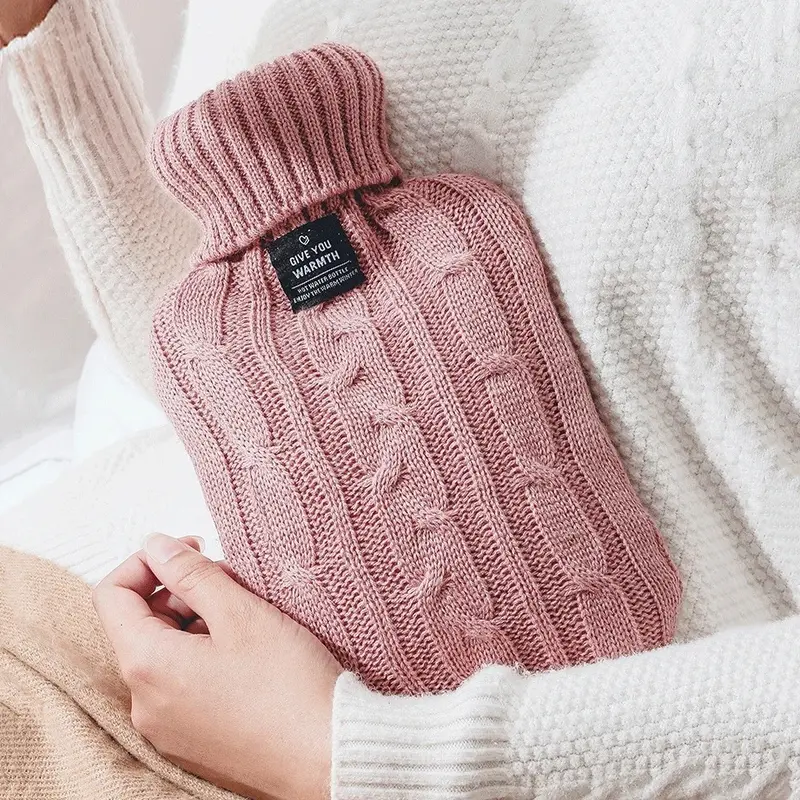 1 L Hot Water Bottle with matching plush soft cover and an extra cover free Leakage Proof Leakage Proof Long-lasting Rubber Leakage Proof Comfortable Cozy 3