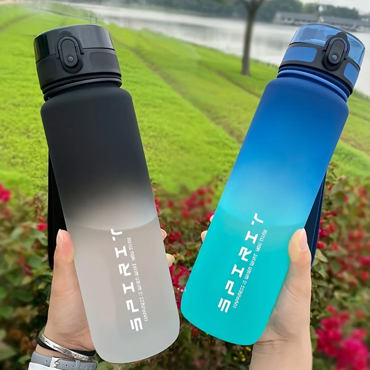 Gradient Color Portable Water Bottle - Leak-proof & BPA-free for Sports, Fitness & Travel - 500ml/650ML/1000ml Sizes - Perfect for Men, Women & Students - Stylish Design for Summer, Fall & School